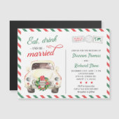 Uitnodiging voor feestdagen met kerstmis Rood met (Voorkant / Achterkant)