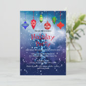 Uitnodiging voor feestdagen met kerstversiering (Staand voorkant)