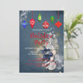 Uitnodiging voor feestdagen met kerstversiering (Staand voorkant)