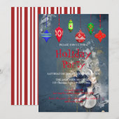 Uitnodiging voor feestdagen met kerstversiering (Voorkant / Achterkant)
