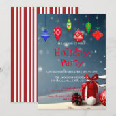 Uitnodiging voor feestdagen met kerstversiering (Voorkant / Achterkant)