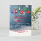 Uitnodiging voor feestdagen met kerstversiering (Staand voorkant)