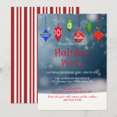 Uitnodiging voor feestdagen met kerstversiering (Voorkant / Achterkant)