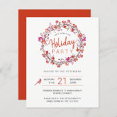 Uitnodiging voor feestdagen met kerstwintervakanti (Voorkant / Achterkant)