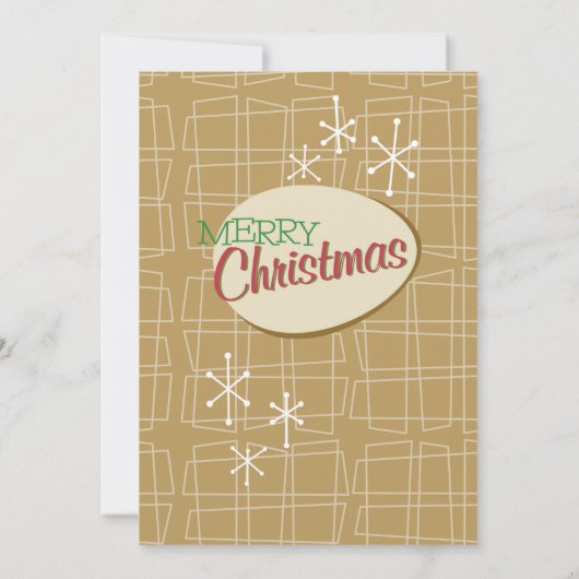 Uitnodiging voor feestdagen met Retro-kerstfeest (Achterkant)