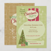 Uitnodiging voor feestdagen met Retro-kerstfeest (Voorkant / Achterkant)