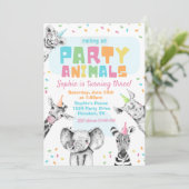 Uitnodiging voor feestdagen voor dieren | Partijdi (Staand voorkant)