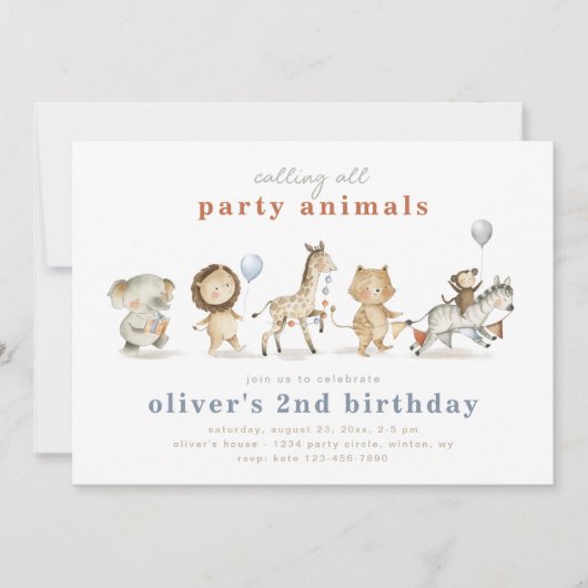 Uitnodiging voor feestdagen voor dieren | Partijdi (Voorkant)