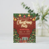 Uitnodiging voor feestelijk kerstfeest (Staand voorkant)