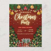 Uitnodiging voor feestelijk kerstfeest