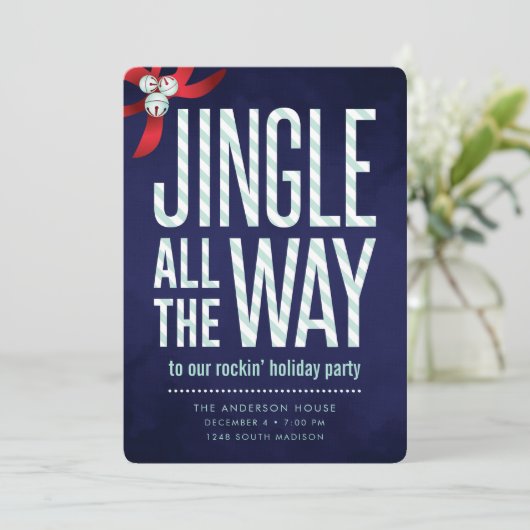 Uitnodiging voor feestelijke feest *Bellen, bellen (Staand voorkant)