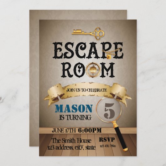 Uitnodiging voor feestelijke feestdagen (Voorkant / Achterkant)