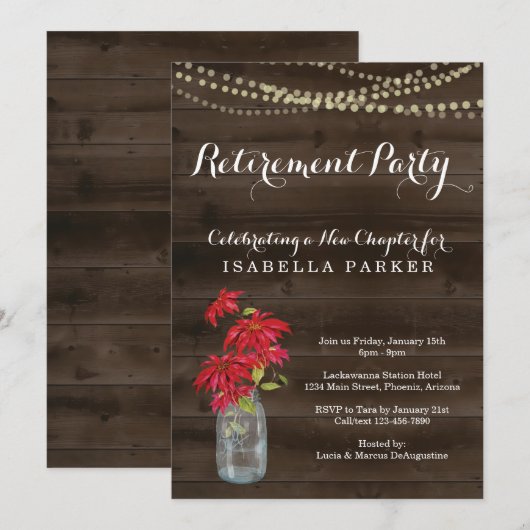 Uitnodiging voor feestelijke feestdagen met feeste (Voorkant / Achterkant)