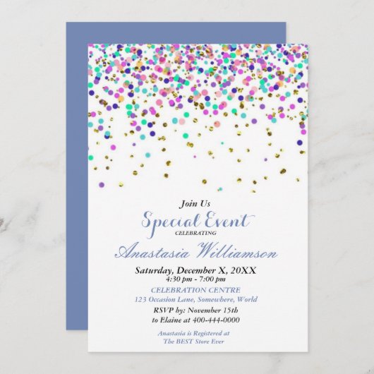 UITNODIGING VOOR FEESTELIJKE GEBEURTENISSEN (Voorkant / Achterkant)