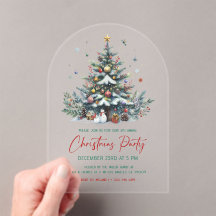 Uitnodiging voor feestelijke kerstboom kerstfeest