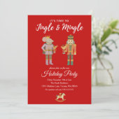 Uitnodiging voor feestelijke kerstborrel Flat Jing (Staand voorkant)