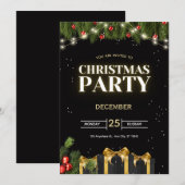 Uitnodiging voor feestelijke kerstfeest (Voorkant / Achterkant)