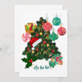 Uitnodiging voor feestelijke kerstfeest | Geperson (Voorkant / Achterkant)