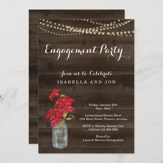 Uitnodiging voor feestelijke kerstfeestdagen (Voorkant / Achterkant)