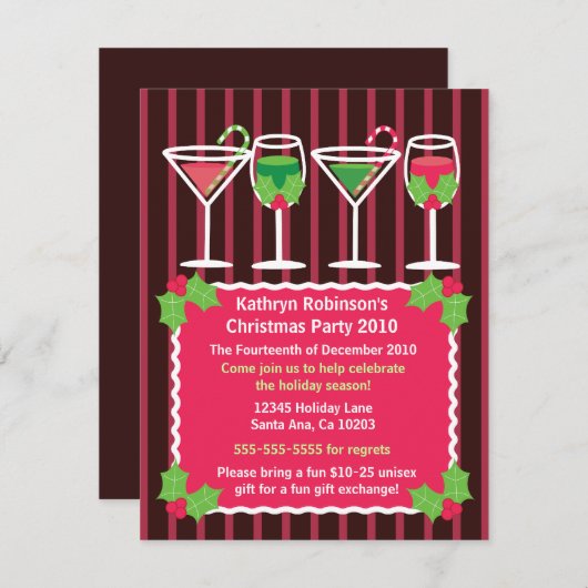 Uitnodiging voor feestelijke kerstfeestdagen (Voorkant / Achterkant)