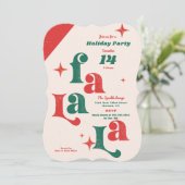 Uitnodiging voor feestelijke kerstkaart Fa La la (Staand voorkant)