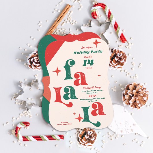 Uitnodiging voor feestelijke kerstkaart Fa La la