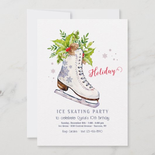 Uitnodiging voor feestelijke schaatspartij (Voorkant)