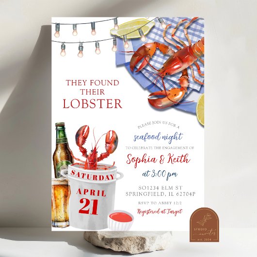 Uitnodiging voor feestelijke verloving met zeevruc