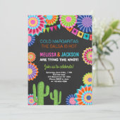 Uitnodiging voor feestelijke verlovingspartij Mexi (Staand voorkant)