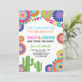 Uitnodiging voor feestelijke verlovingspartij Mexi (Staand voorkant)