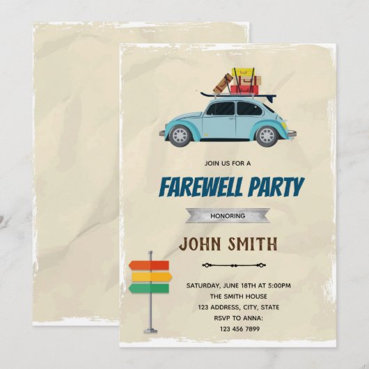 Uitnodiging voor feesten (Voorkant / Achterkant)