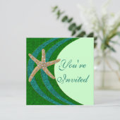 Uitnodiging voor feestje met Jeweled Starfish (Staand voorkant)