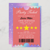 Uitnodiging voor feestticket (Voorkant / Achterkant)