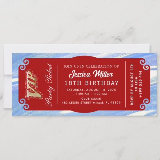 uitnodiging voor feestticket (Voorkant)