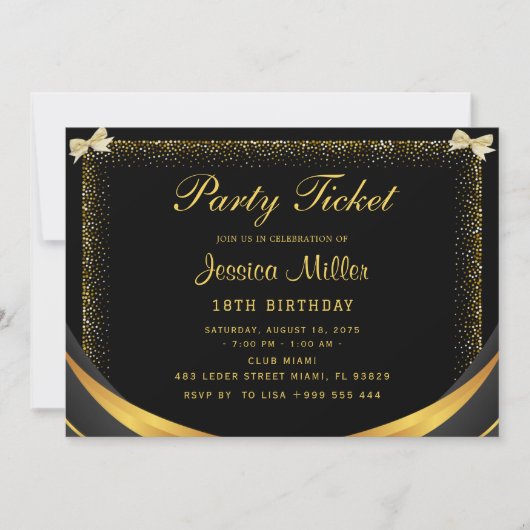 Uitnodiging voor feestticket (Voorkant)