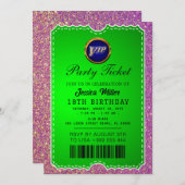 Uitnodiging voor feestticket (Voorkant / Achterkant)