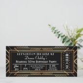 Uitnodiging voor feestticket Roaring Twenties (Staand voorkant)