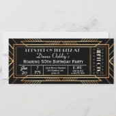 Uitnodiging voor feestticket Roaring Twenties (Voorkant)