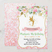 Uitnodiging voor feiale verjaardagsfeestdag (Voorkant / Achterkant)