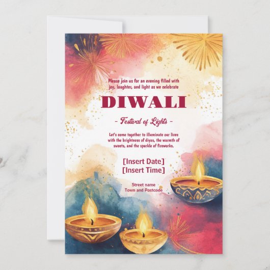 Uitnodiging voor Festival of Lights (Voorkant)