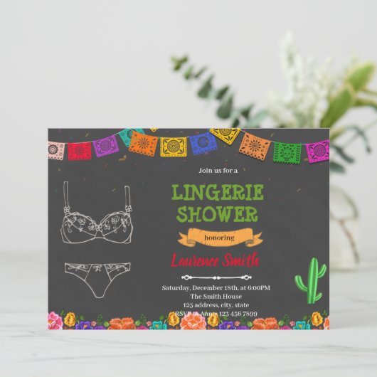 uitnodiging voor Fiesta lingerie (Staand voorkant)