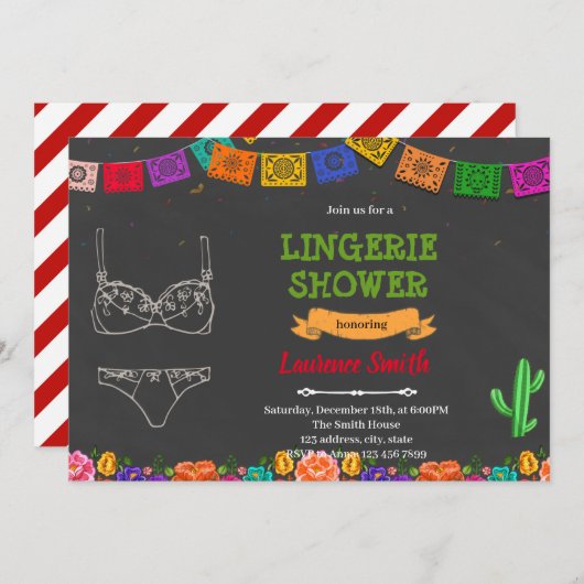 uitnodiging voor Fiesta lingerie (Voorkant / Achterkant)