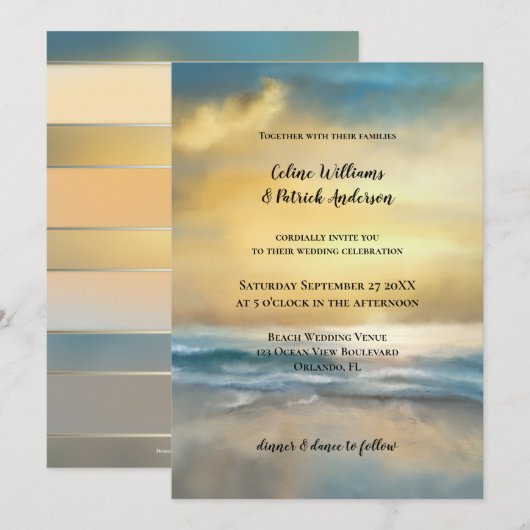 Uitnodiging voor fijne kunst met een schilderband (Voorkant / Achterkant)