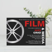 Uitnodiging voor Film & Media Graduation Party (Staand voorkant)