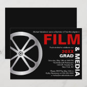 Uitnodiging voor Film & Media Graduation Party (Voorkant / Achterkant)