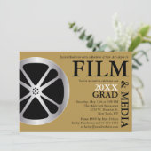 Uitnodiging voor Film & Media Graduation Party (Staand voorkant)