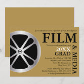 Uitnodiging voor Film & Media Graduation Party (Voorkant / Achterkant)