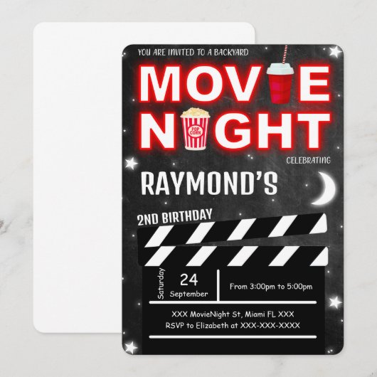 Uitnodiging voor filmavond (Voorkant / Achterkant)