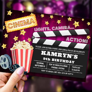 Uitnodiging voor filmfeest, filmavond