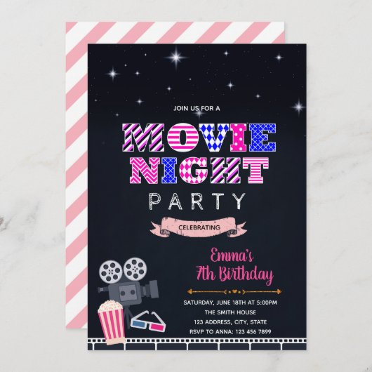 Uitnodiging voor filmfeestdag (Voorkant / Achterkant)